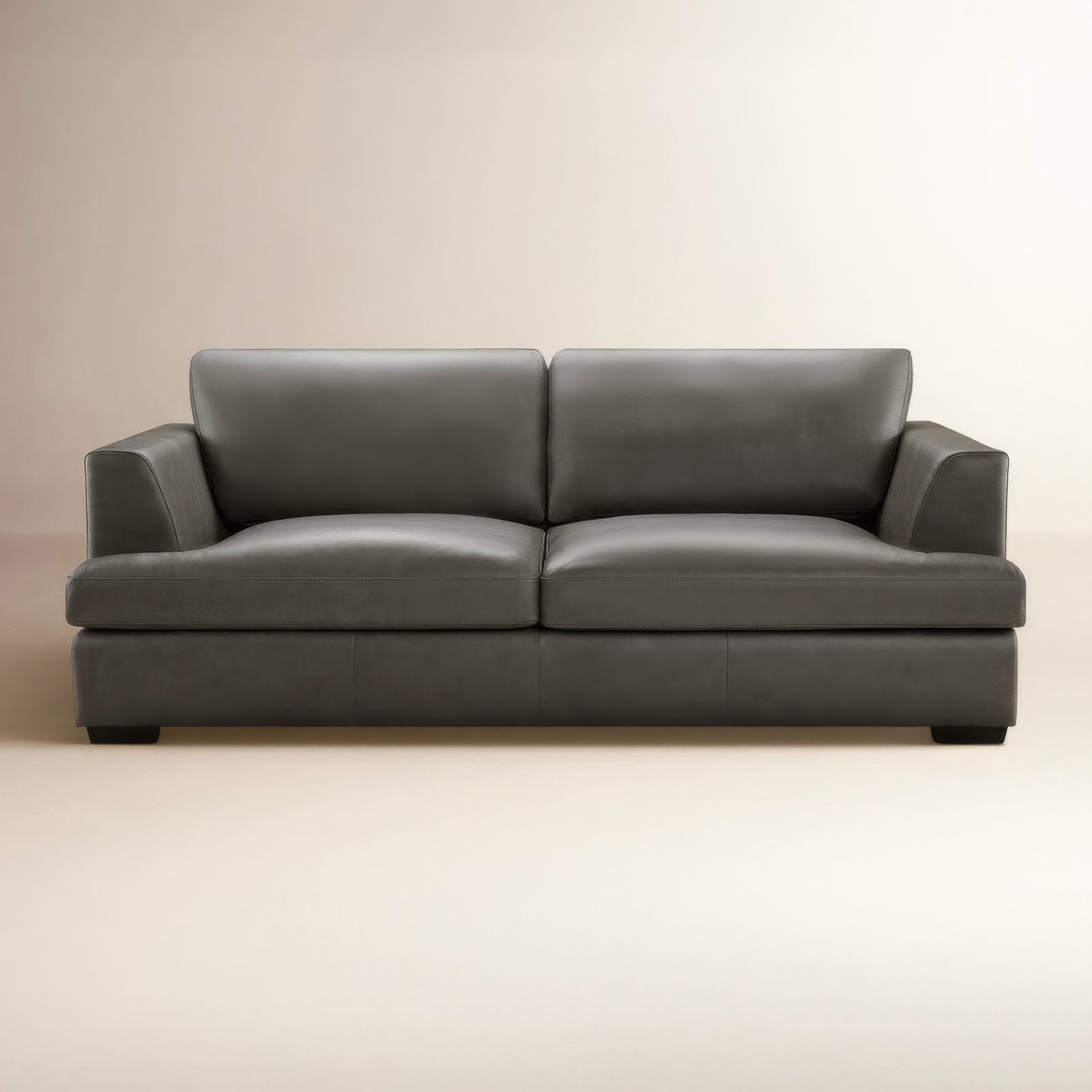 Braiden Leather Sofa, Camel, Gray