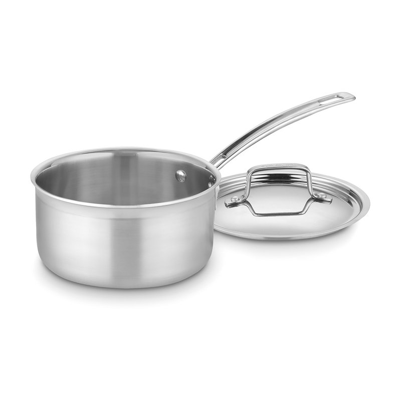 Stainless Steel 2-Quart Saucepan with Lid and Cool Grip Handle