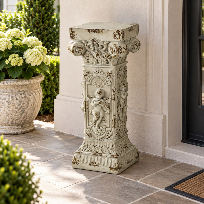 33.46-Inch Magnesium Oxide Roman Column Plant Stand