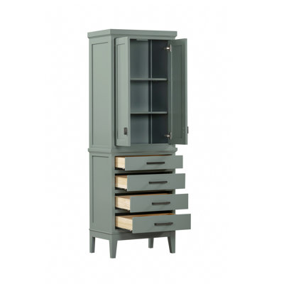 Charley 24" W x 71" H x 16" D Solid Wood Linen Cabinet