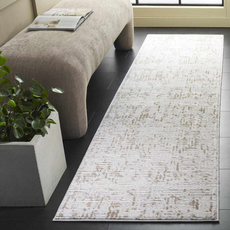 Tapis abstrait Slate Performance, Tapis de couloir 2 pi x 8 pi