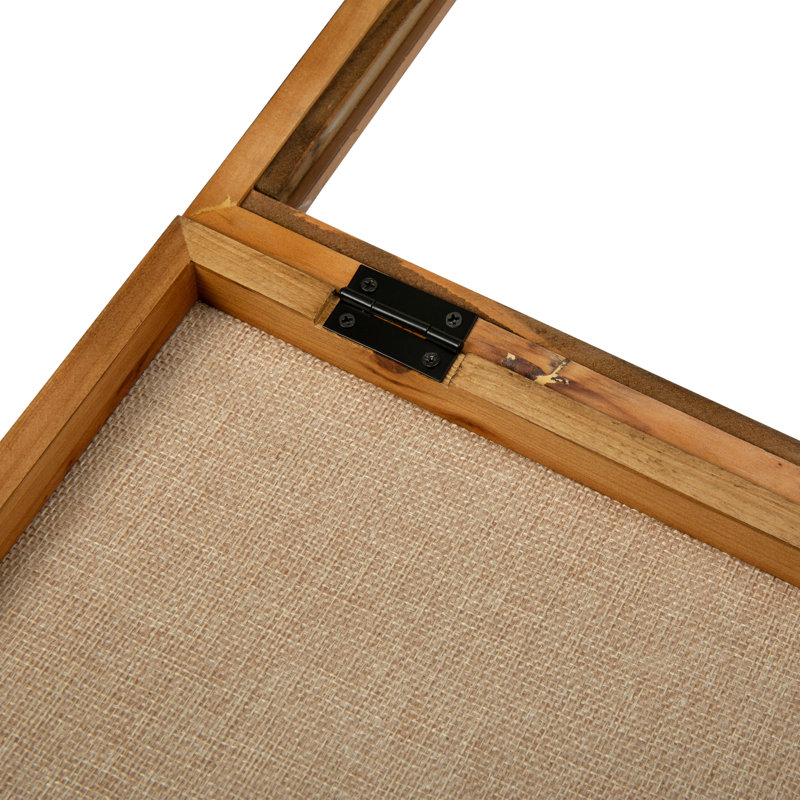Mallick 14'' H x 11.5'' W Solid Pine Shadow Display Case with Linen Liner, Brown Wood