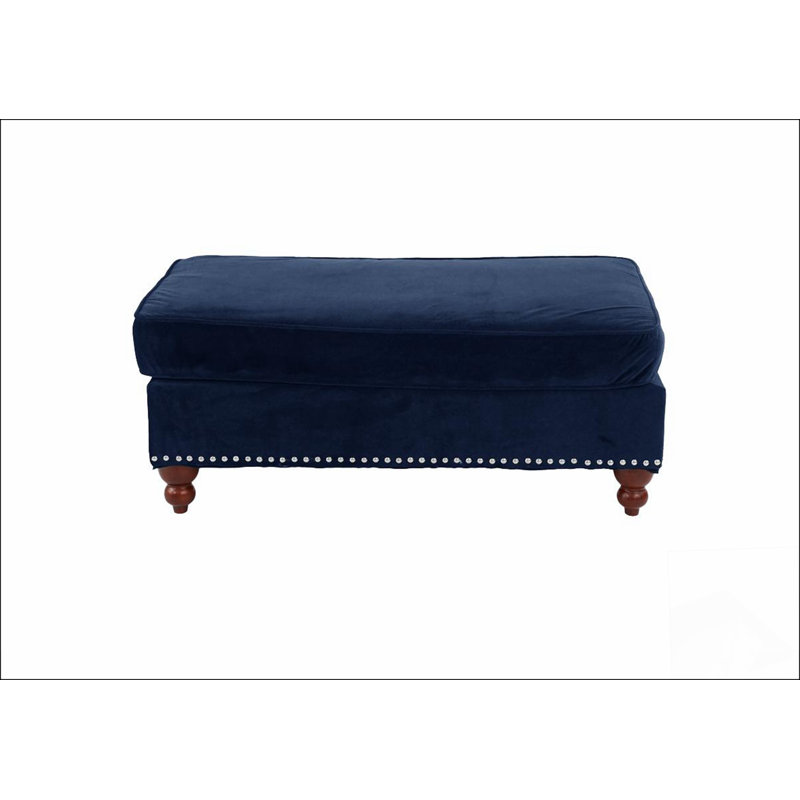 Repose-pieds en velours indigo Living