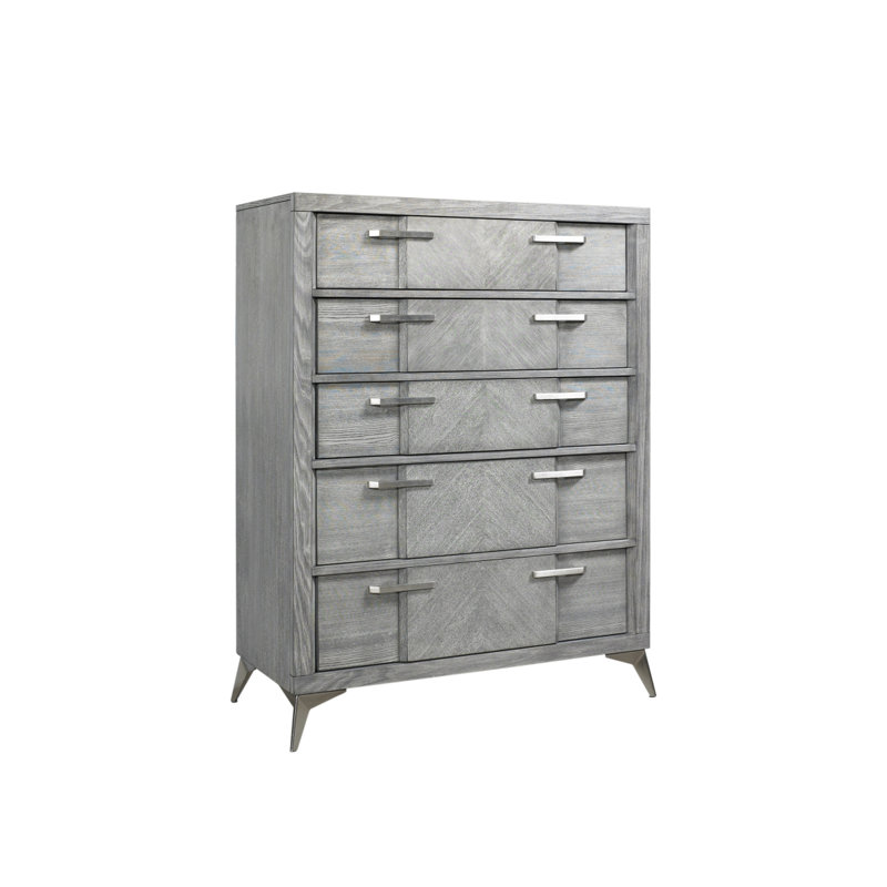 Commode 5 tiroirs avec placages assortis