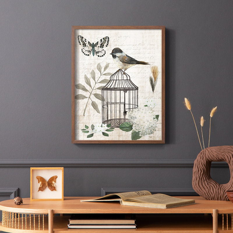 «Vintage Menagerie II», reproduction encadrée - bois massif, Brun, H 20 po x l 16 po