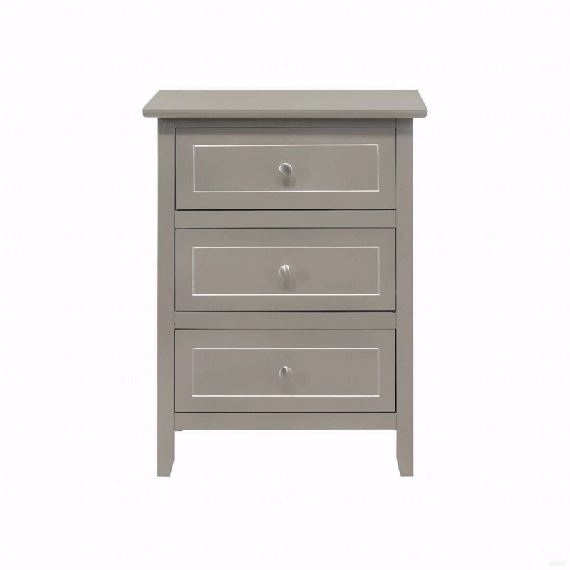 Versatile Transitional Nightstand With Three Drawers, Champagne