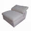 Chaise sans accoudoirs modulaire Shar, coussins décoratifs, tissu en lin ivoire