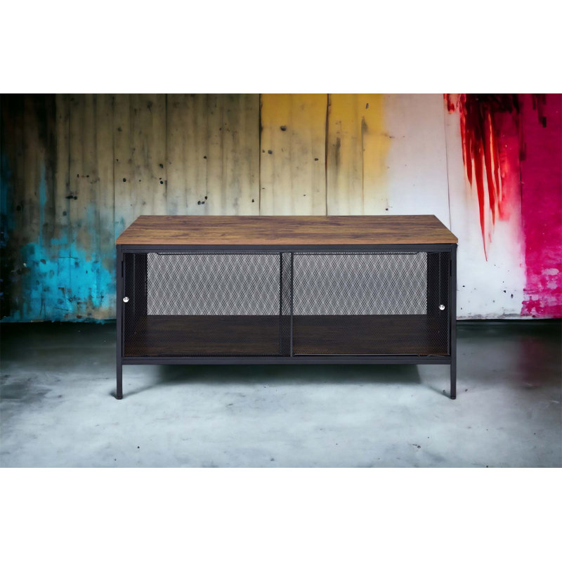 Table basse Winam Antique & Finish avec design pliable et rangement fonctionnel, parfaite pour les salons