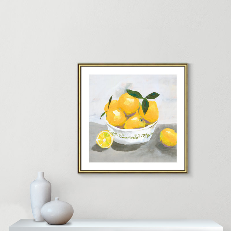 Hayons Lemons par Isabelle Z - reproduction, H 28,75 po x l 28,75 po x P 0,88 po, Papier avec cadre doré