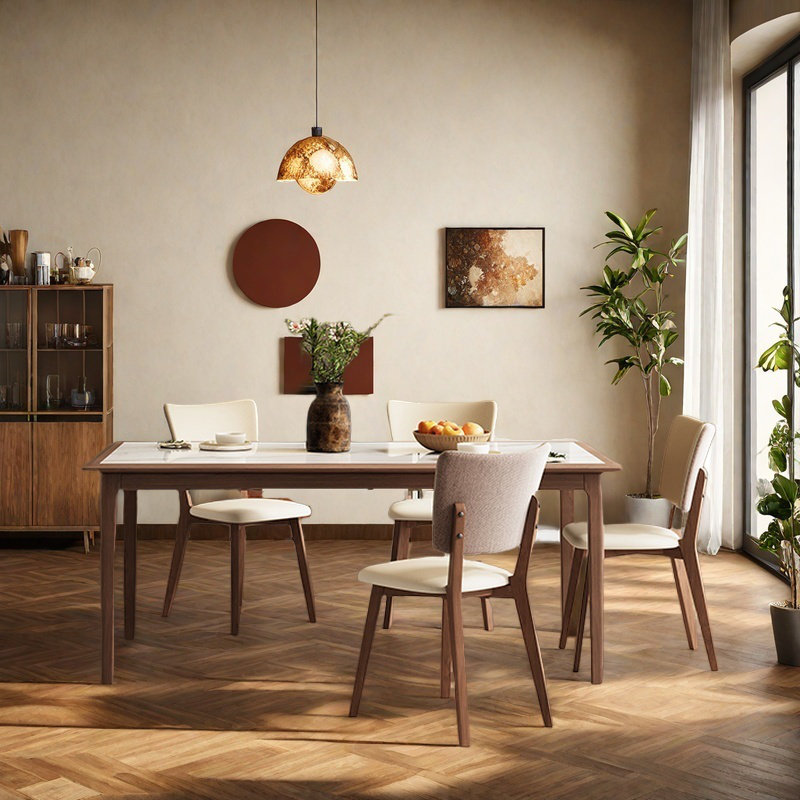 Ensemble de table de salle à manger en bois massif., H 29,53 po x L 55,12 po x l 31,5 po
