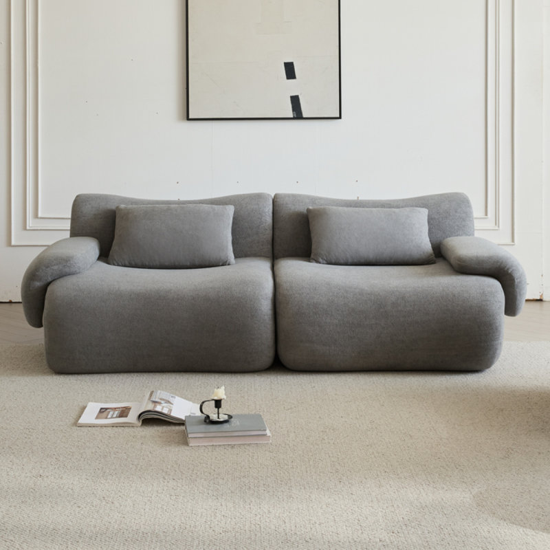 Canapé rembourré à compression, Gris clair, 2, H 26,84 po x l 78,02 po x P 39,44 po