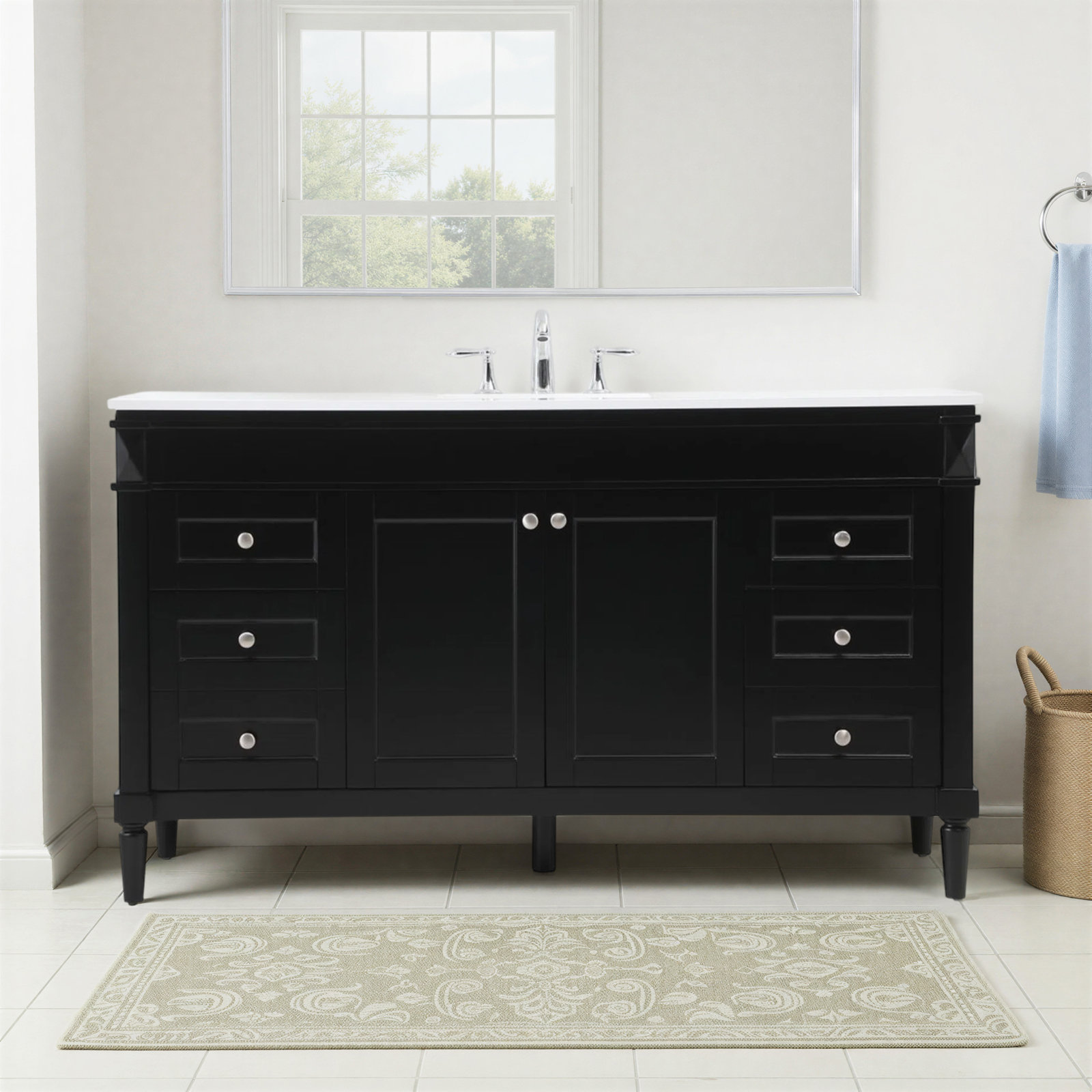 Readington 60'' Single Bathroom Vanity, Black