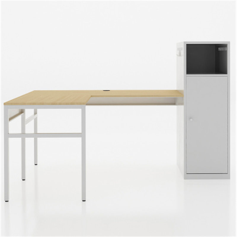 Bureau en L, Beige / Blanc