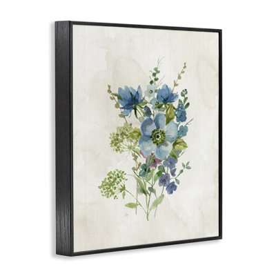  Blue Wildflower Cluster Framed Giclee Art by Nan