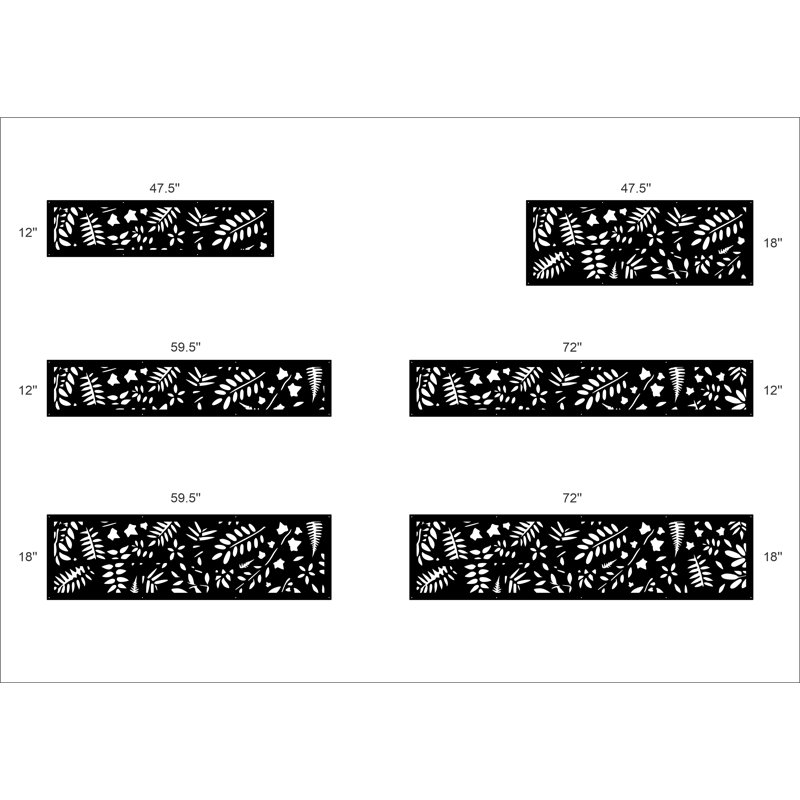Feuilles d'herbes en aluminium découpées au laser pour clôture - art mural extérieur thermolaqué en métal, cloison décorative de clôture de jardin