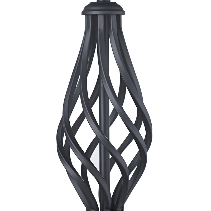 Traditional Table Lamp Base with Twist Stem Design and Inline Switch, Black