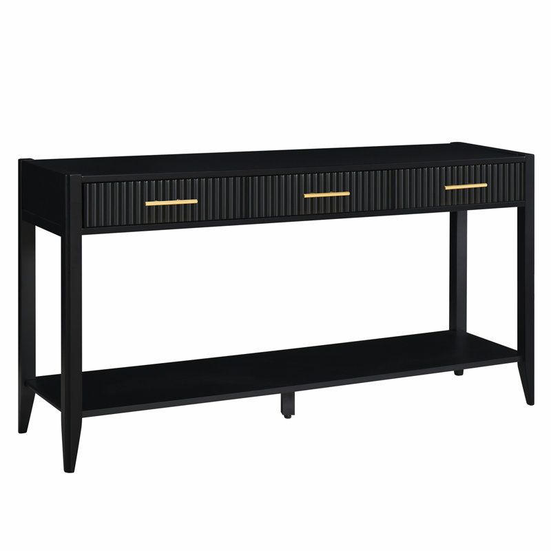 Canapé-lit 60 po avec 3 tiroirs Dishaun, Noir