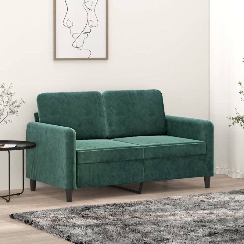Velvet Sofa, Dark Gray 100% Polyester, 31.5" H x 54.3" W x 30.3" D