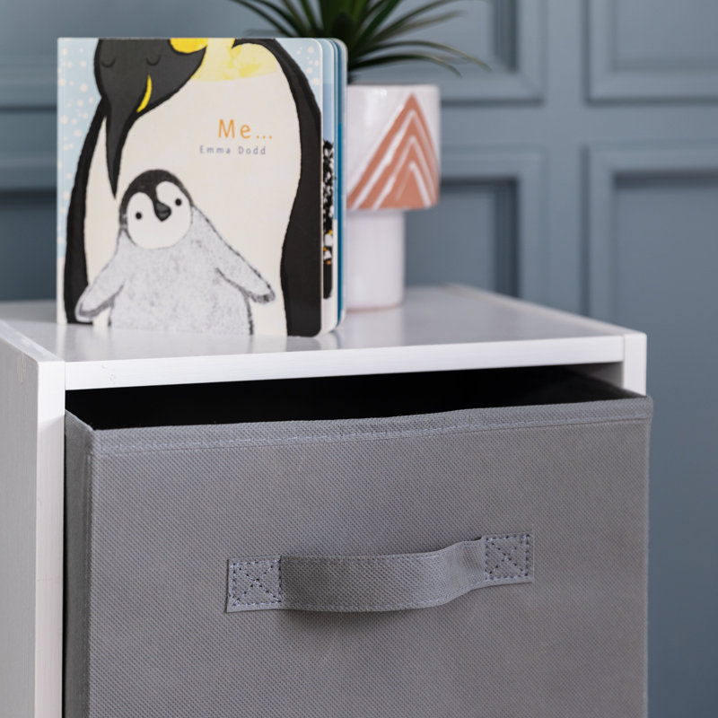 Northville 80cm H x 30cm W Cube Bookcase, (3 Shelves) 80cm H x 30cm W x 23.5cm D, Grey