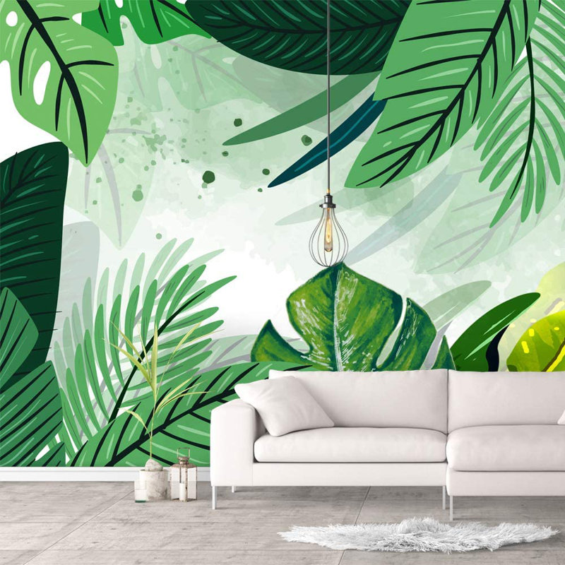 Tropical Leaf Peel & Stick Floral Border, 100" L x 144" W