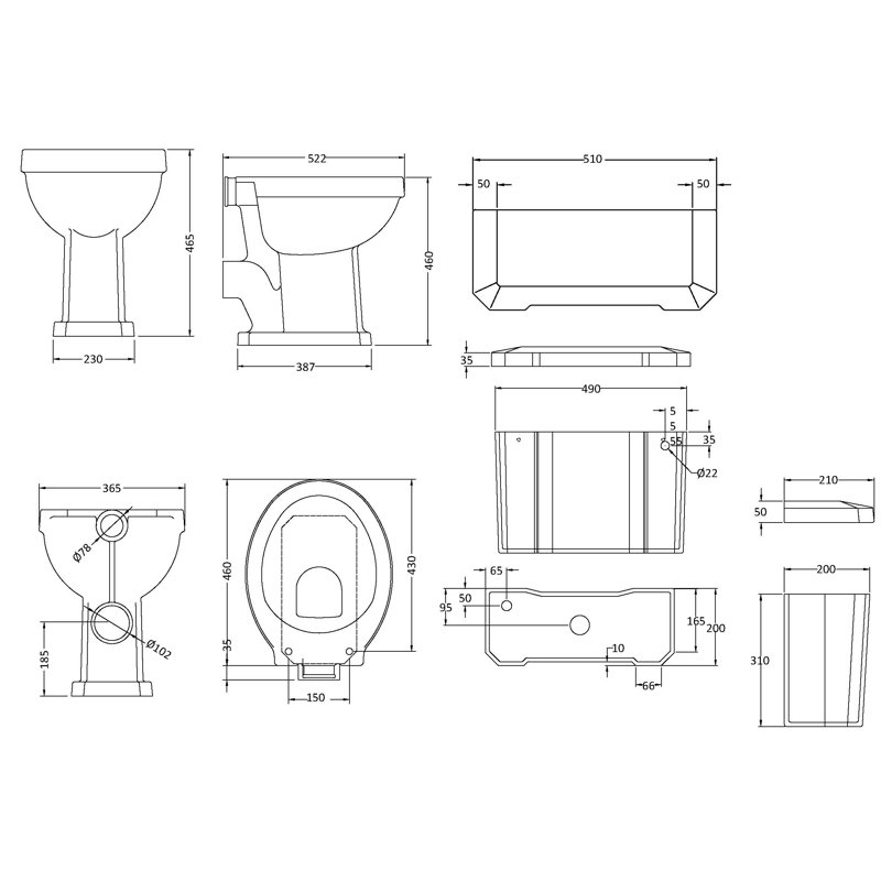 Nuie 6L LPF Low Level Toilets
