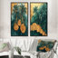 Palmiers émeraude sur une forêt tropicale III - art mural floral 2 panneaux