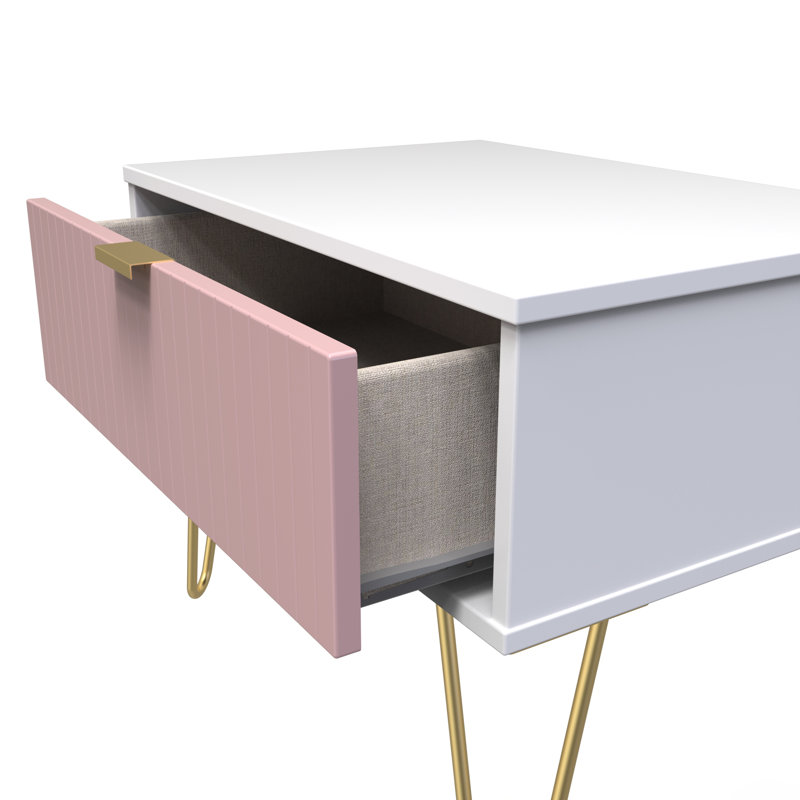 Beranda 1 Drawer Midi Chest (Ready Assembled), Kobe Pink/White
