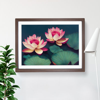Beaming Lotus Flowers - Framed Print