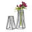 Black Latony 2 Piece Metal Geometric Tube Decorative Table Vase Set