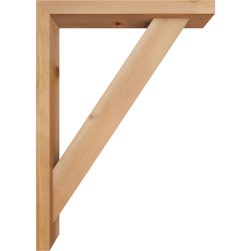 Traditional Block Bracket w/ Offset Brace, 28 x 20, 3 1/2"W Western Red Cedar (Smooth)
