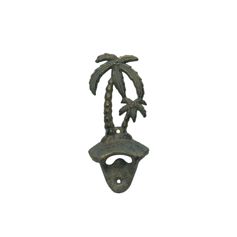 Ouvre-bouteille en métal Orlovista Palm Tree, Bronze avec vert-de-gris rustique