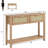 Zayer Rattan Entryway Table, 43" Console Table with Drawers, 2 Tier Sofa Table with Storage, Wooden Console Table for Entryway-1089253028