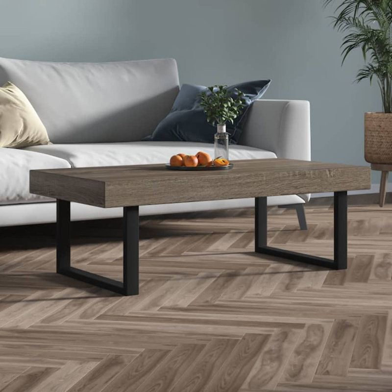 Diamondville Frame Coffee Table, Grey/Black, 40cm H x 120cm W x 60cm D