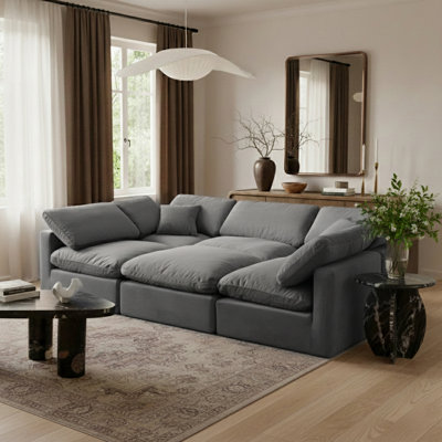 Ensemble modulaire de coin en velours 6 pièces Itala