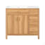 Meuble-lavabo de 36 po en bois avec cadre en bois massif, 2 portes à fermeture douce, 3 tiroirs à fermeture douce, tablette réglable, armoire de rangement moderne pour les petites salles de bain