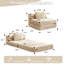 Lit convertible à compression, monoplace, chenille beige, modulaire désossé, sans assemblage, cadre fixe pour petit appartement-116723668