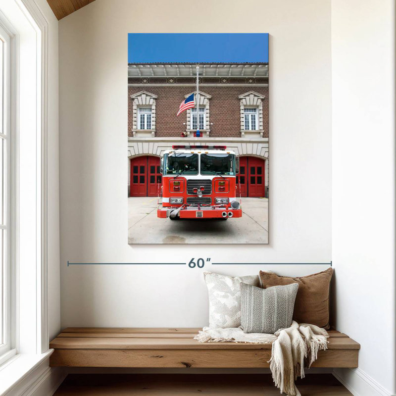 Mehar Parked Fire Truck, 48" H x 32" W