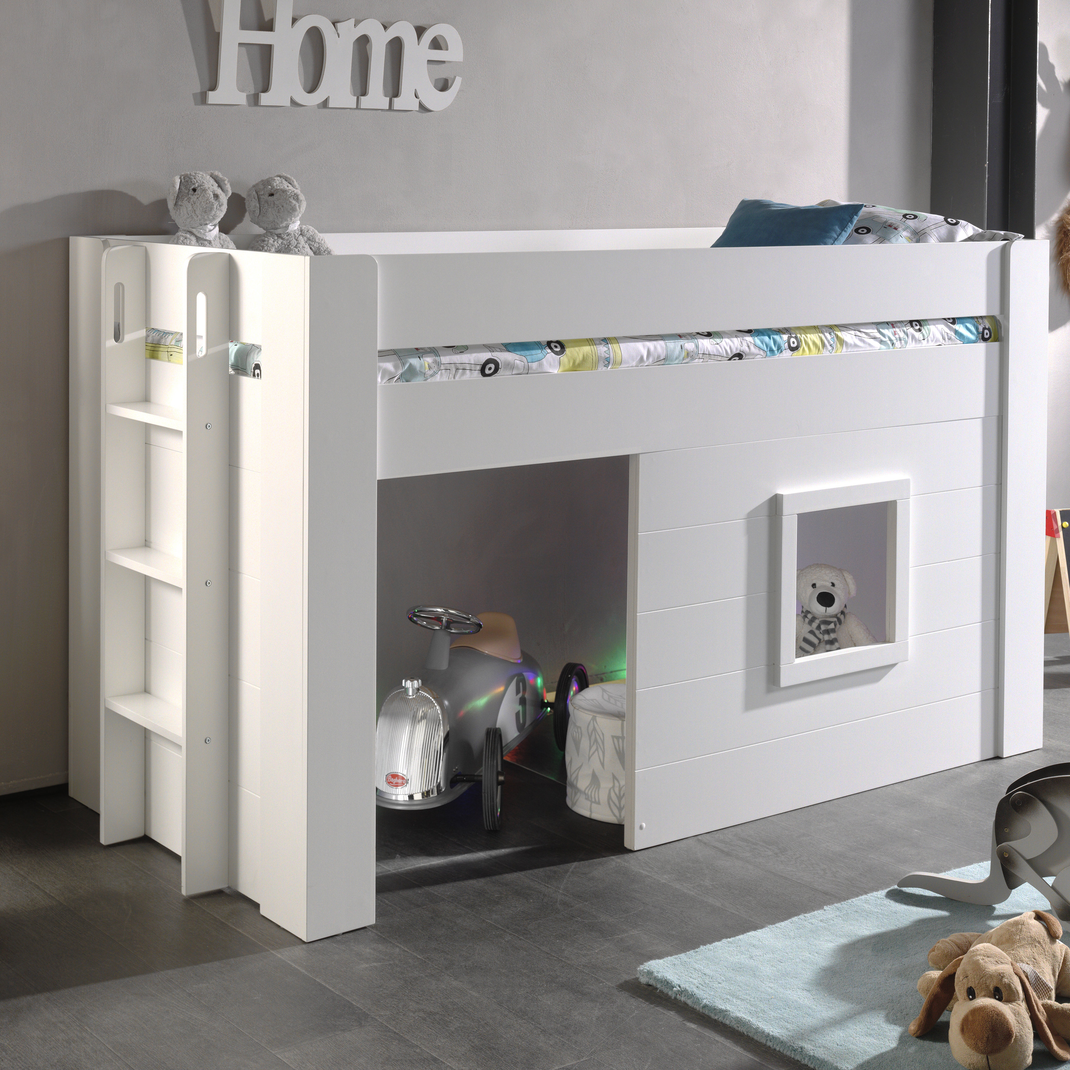 Vipack Noah European Single 90 x 200cm Mid Sleeper Loft Bed Reviews Wayfair