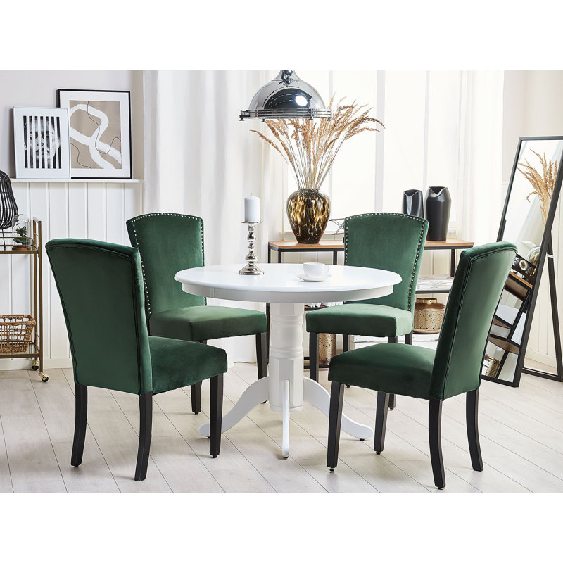 Thomason 49cm H Velvet Upholstered Side Chair, Green