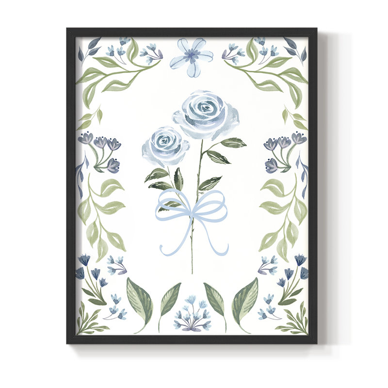 Pretty in Blue Framed Print - Solid Wood