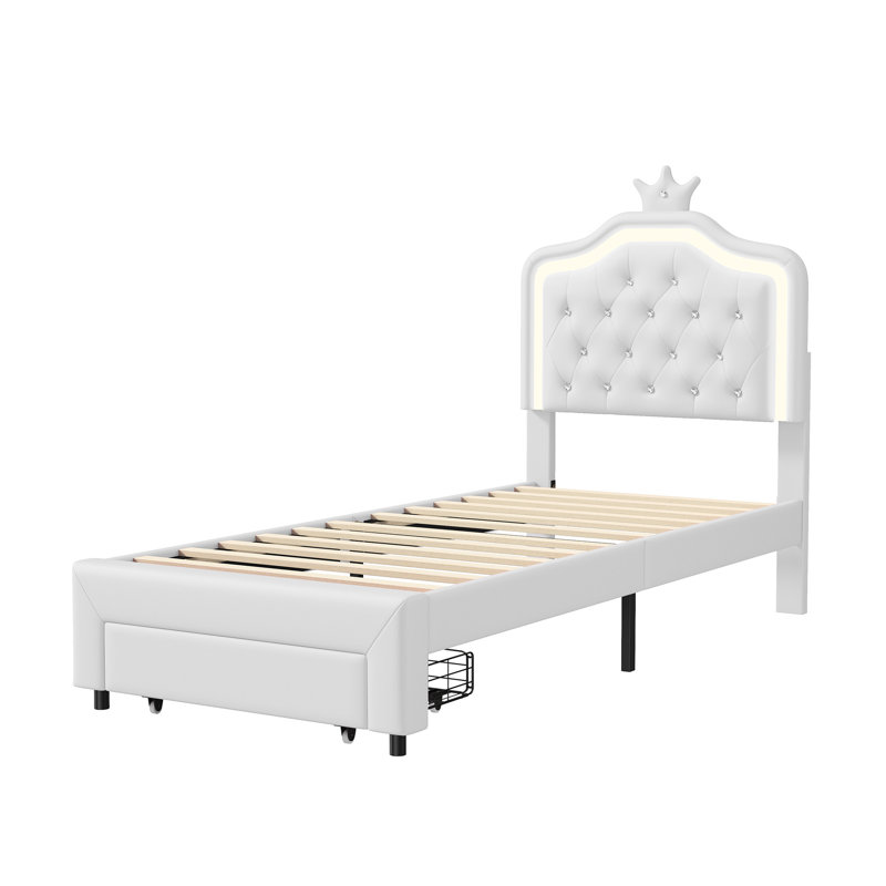 Upholstered Bed, White