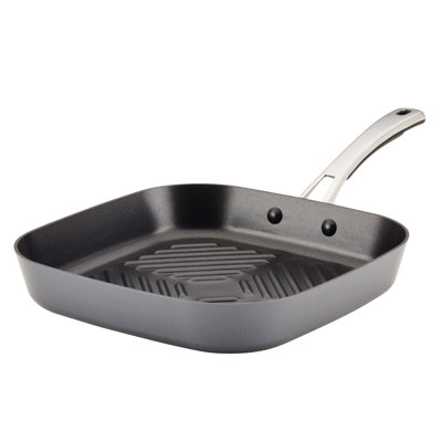 Rachael Ray Cook + Create Hard Anodized Nonstick Deep Grill Pan, 11-Inch