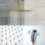 Gold Dual Shower Head - 16 Inch Ceiling Mount Square System With Adjustable Flow Rate Handheld And Valve-121320264