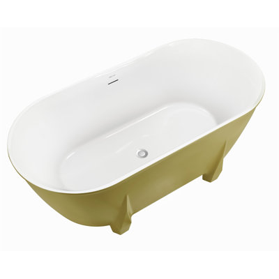 58.95'' x 28.30'' Freestanding Soaking Acrylic Bathtub