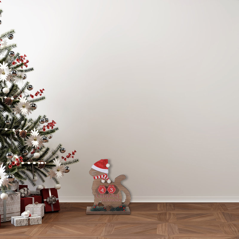 Calendrier de Noël en bois pour chat