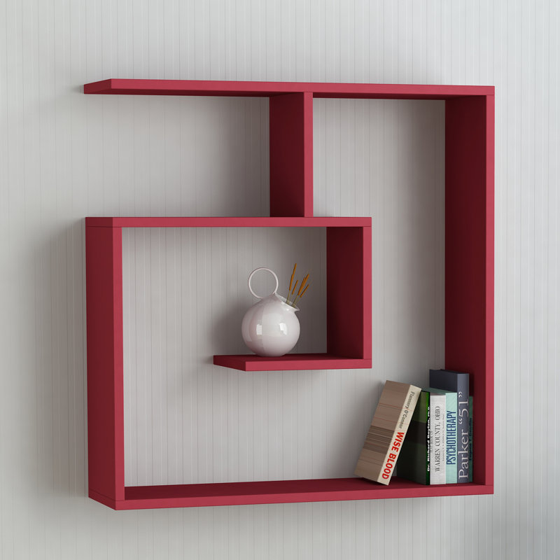 3 Piece Floating Shelf, Burgundy