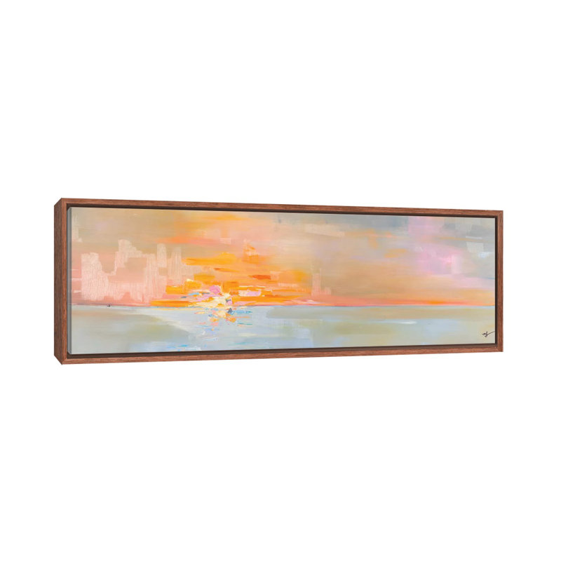«Sunset II», reproduction panoramique, H 20 po x l 60 po x P 1,5 po, Toile avec cadre en bois classique