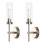 Ensemble de 2 appliques murales en nickel brossé WILON pour salle de bain, chambre à coucher, salon et couloir