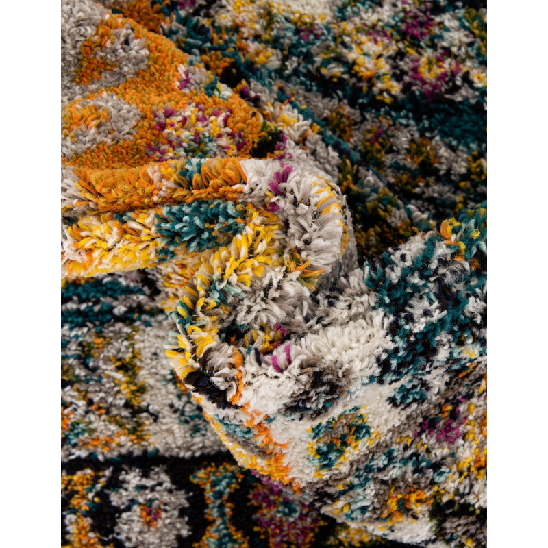 Tapis Kristen Naplate, Teal, Rectangle 7 pi 10 po x 10 pi