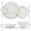 Porcelain Dinnerware Set, Floral White Plates And Bowls Set, Microwave And Dishwasher Safe Dish Set